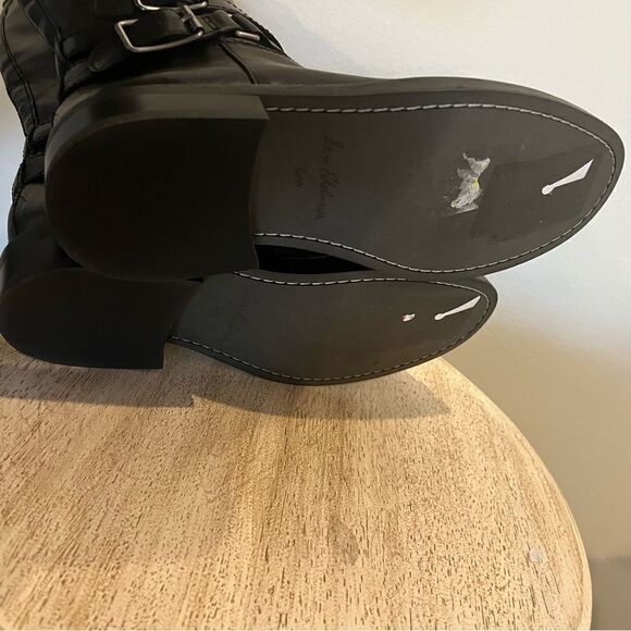 Sam Edelman Freda Knee High Black Leather Books, 6.5, buckles, Side Zipper NWOB - Picture 12 of 13